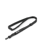 Lanyard USB de poliéster com pega numa ponta personalização total cor preto vista principal