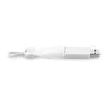 Lanyard USB de poliéster com pega numa ponta personalização total cor branco