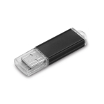 Pen USB corpo de alumínio e tampa transparente personalização total cor preto