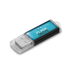 Pen USB corpo de alumínio e tampa transparente personalização total cor preto