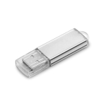Pen USB corpo de alumínio e tampa transparente personalização total cor prateado brilhante