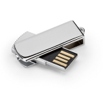 USB retráctil metal disponível acabamento cromado personalização total cor prateado
