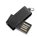 Pen USB de alumínio com clipe giratório colorido personalização total cor preto