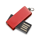 Pen USB de alumínio com clipe giratório colorido personalização total cor vermelho