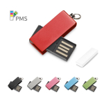 Pen USB de alumínio com clipe giratório colorido personalização total cor vermelho na caixa