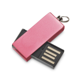 Pen USB de alumínio com clipe giratório colorido personalização total cor cor-de-rosa