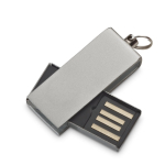 Pen USB de alumínio com clipe giratório colorido personalização total cor prateado brilhante