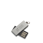 Pen USB de alumínio com clipe giratório colorido personalização total cor prateado brilhante vista principal