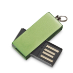 Pen USB de alumínio com clipe giratório colorido personalização total cor verde-claro