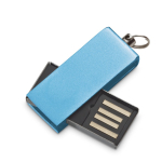 Pen USB de alumínio com clipe giratório colorido personalização total cor azul-claro