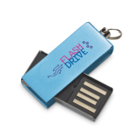 Pen USB de alumínio com clipe giratório colorido personalização total cor azul-claro