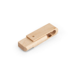 Pen USB de madeira de ácer, retráctil e giratória personalização total cor madeira