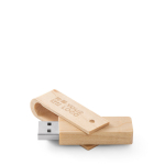Pen USB de madeira de ácer, retráctil e giratória personalização total cor madeira vista principal