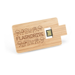 Cartão USB de madeira de bambu personalizável personalização total cor natural