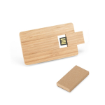 Cartão USB de madeira de bambu personalizável personalização total cor natural na caixa