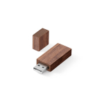 Pen USB estrutura de madeira de nogueira e tampa personalização total cor madeira escura
