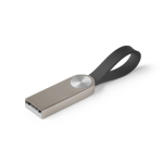 Pen USB de metal com pega de silicone personalização total cor prateado