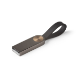 Pen USB de metal com pega de silicone personalização total cor cinzento topo