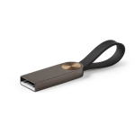Pen USB de metal com pega de silicone personalização total cor cinzento topo