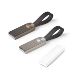 Pen USB de metal com pega de silicone personalização total cor cinzento topo na caixa