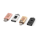Pen USB metal 4 funções em 1 com clipe retráctil personalização total cor preto