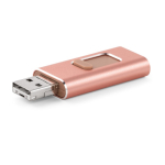 Pen USB metal 4 funções em 1 com clipe retráctil personalização total cor cor-de-rosa