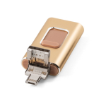 Pen USB metal 4 funções em 1 com clipe retráctil personalização total cor dourado claro