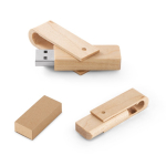 Pen USB de madeira de bambu ou ácer giratória personalização total cor madeira na caixa