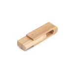 Pen USB feita de madeira de bambu giratória personalização total cor natural