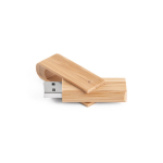 Pen USB feita de madeira de bambu giratória personalização total cor natural