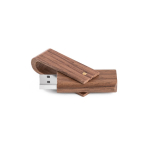 Pen USB madeira de nogueira totalmente giratória personalização total cor madeira escura
