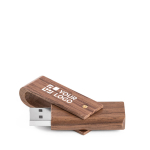 Pen USB madeira de nogueira totalmente giratória personalização total cor madeira escura vista principal