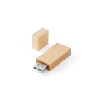 Pen USB feita de madeira de bambu com tampa personalização total cor natural