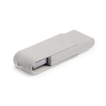 Pen drive ecológica giratória de fibra de trigo personalização total cor branco
