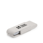 Pen drive ecológica giratória de fibra de trigo personalização total cor branco vista principal