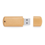 Pen USB ecológica cana de trigo estilo quadrado personalização total cor natural