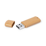 Pen USB ecológica cana de trigo estilo quadrado personalização total cor natural