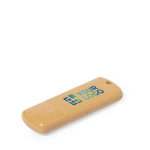 Pen USB ecológica cana de trigo estilo quadrado personalização total cor natural vista principal