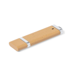 Pen USB de cana de trigo com tampa e fixação personalização total cor natural