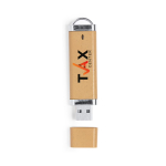 Pen USB de cana de trigo com tampa e fixação personalização total cor natural