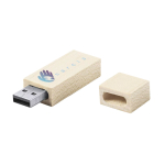 USB clássica estrutura madeira de bambu e tampa personalização total cor madeira clara