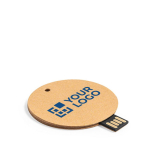Pen USB redonda feita de cartão reciclado personalização total cor natural vista principal