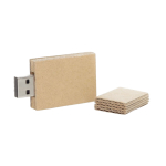 Pen USB com tampa e corpo de cartão reciclado personalização total cor bege