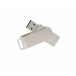 Pen USB com corpo e clipe feitos de metal personalização total cor prateado