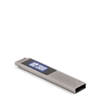 Pen USB metal plano com luz para iluminar o logo personalização total cor prateado vista principal