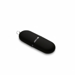 Pen USB de plástico em forma de cápsula personalização total cor preto
