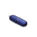 Pen USB de plástico em forma de cápsula personalização total cor azul