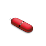 Pen USB de plástico em forma de cápsula personalização total cor vermelho