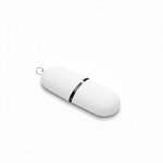 Pen USB de plástico em forma de cápsula personalização total cor branco