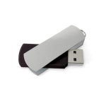 USB giratória clipe de alumínio forma retangular personalização total cor preto